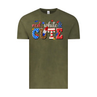 Vintage Olive red white and cute billie wilder Vintage Tee - texasbilliewilder