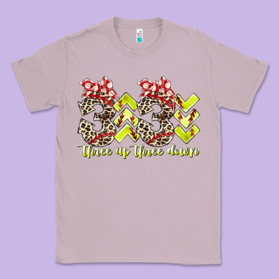 Three Up Theree Down Softball Classic Tee Designed By Racoondesign