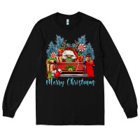 Black merry christmas gnomes truck Long Sleeve Tee - FaDigitalArtStudio