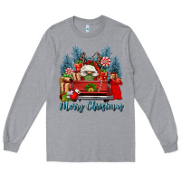 Heather Grey merry christmas gnomes truck Long Sleeve Tee - FaDigitalArtStudio