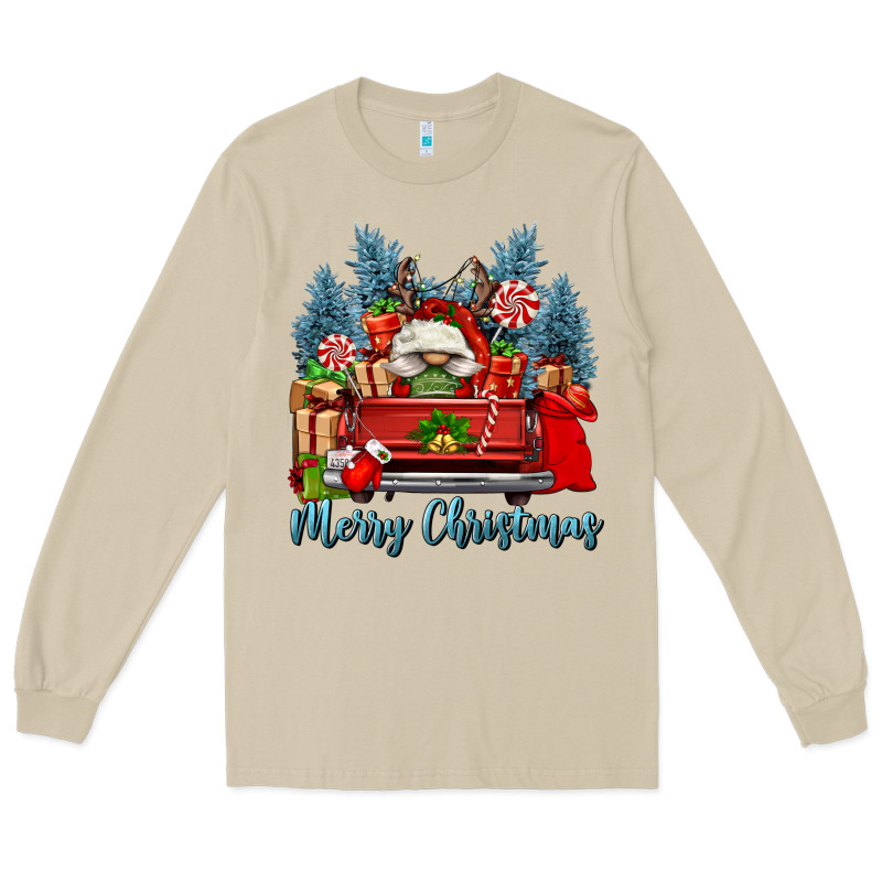 Merry Christmas Gnomes Truck Long Sleeve Tee by FaDigitalArtStudio | Teevron