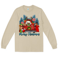 Mushroom merry christmas gnomes truck Long Sleeve Tee - FaDigitalArtStudio