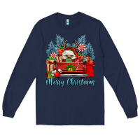 Navy merry christmas gnomes truck Long Sleeve Tee - FaDigitalArtStudio