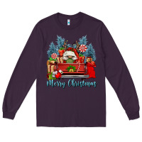 Plum merry christmas gnomes truck Long Sleeve Tee - FaDigitalArtStudio