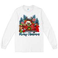 White merry christmas gnomes truck Long Sleeve Tee - FaDigitalArtStudio