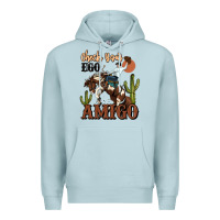 Blue Mist check your ego amigo rodeo cowboy Premium Hoodie - MaliasSmallBusiness
