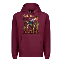 Burgundy check your ego amigo rodeo cowboy Premium Hoodie - MaliasSmallBusiness