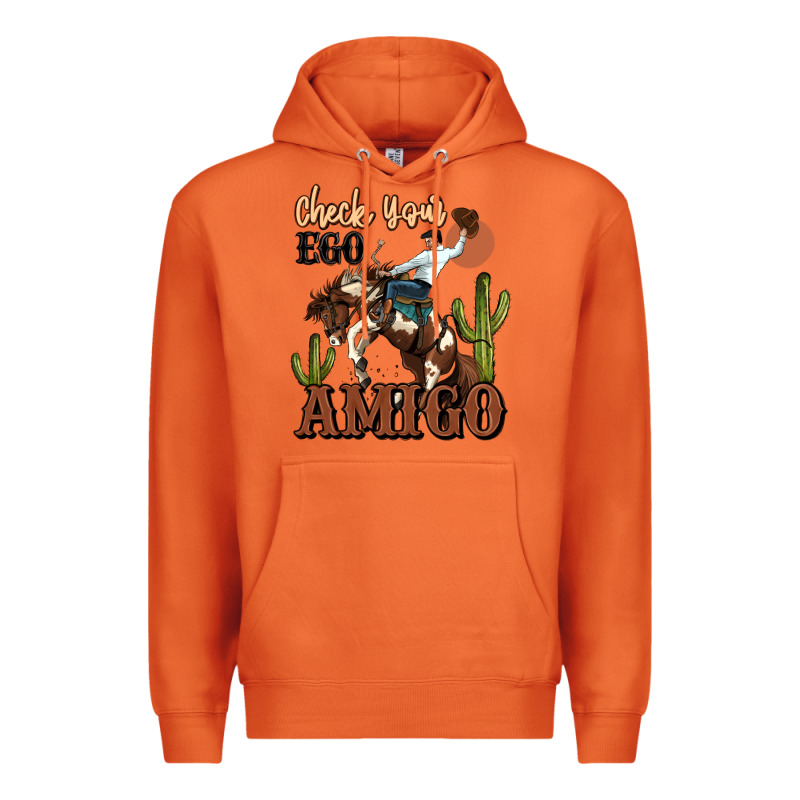 Check Your Ego Amigo Rodeo Cowboy Premium Hoodie by MaliasSmallBusiness | Teevron