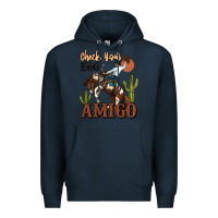 Navy check your ego amigo rodeo cowboy Premium Hoodie - MaliasSmallBusiness