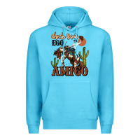 Ocean Blue check your ego amigo rodeo cowboy Premium Hoodie - MaliasSmallBusiness