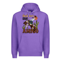 Purple check your ego amigo rodeo cowboy Premium Hoodie - MaliasSmallBusiness