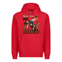 Red check your ego amigo rodeo cowboy Premium Hoodie - MaliasSmallBusiness