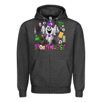 Charcoal Heather spooky nurse Zipper Hoodie - AdoDesignShop