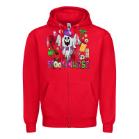 Red spooky nurse Zipper Hoodie - AdoDesignShop