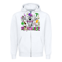 White spooky nurse Zipper Hoodie - AdoDesignShop