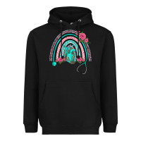 Black nurse life spring stethoscope heart rainbow Heavyweight Hoodie - BarkalooDesign
