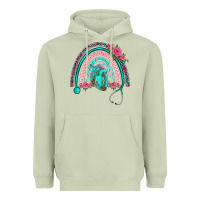 Nurse Life Spring Stethoscope Heart Rainbow Heavyweight Hoodie | Teevron