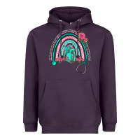 Plum nurse life spring stethoscope heart rainbow Heavyweight Hoodie - BarkalooDesign