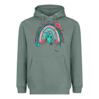 Sage nurse life spring stethoscope heart rainbow Heavyweight Hoodie - BarkalooDesign