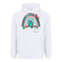 White nurse life spring stethoscope heart rainbow Heavyweight Hoodie - BarkalooDesign