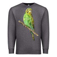 Charcoal Heather Budgeriar Bird Parrot Premium Sweatshirt - LillyAllenDesigns