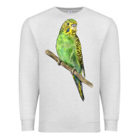Oatmeal Heather Budgeriar Bird Parrot Premium Sweatshirt - LillyAllenDesigns