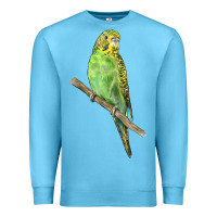 Ocean Blue Budgeriar Bird Parrot Premium Sweatshirt - LillyAllenDesigns