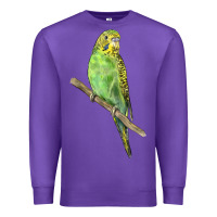 Purple Budgeriar Bird Parrot Premium Sweatshirt - LillyAllenDesigns