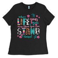 Black when life gives you more than you can stand kneel Ladies Tee - AdoDesignShop