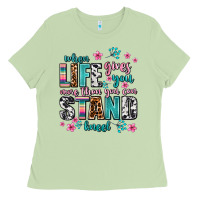 Matcha when life gives you more than you can stand kneel Ladies Tee - AdoDesignShop