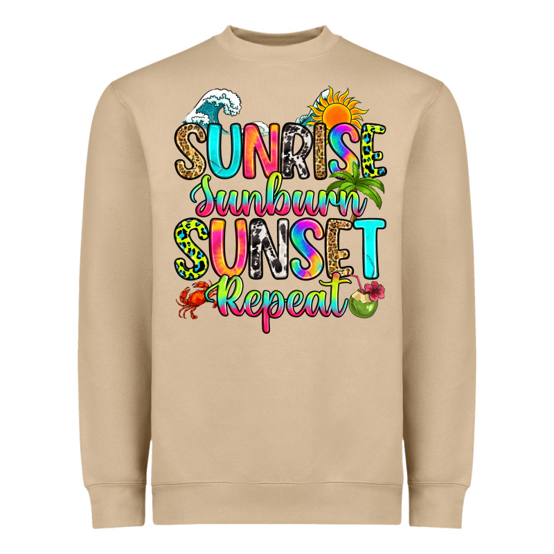Sunrise Sunburn Sunset Repeat Heavyweight Sweatshirt by RanaPortraitStore | Teevron