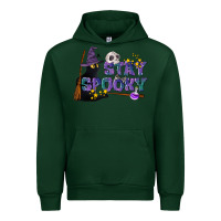 Forest Green Stay Spooky With Black Cat Urban Hoodie - LillyAllenDesigns
