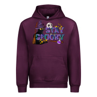 Mauve Wine Stay Spooky With Black Cat Urban Hoodie - LillyAllenDesigns
