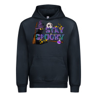 Navy Stay Spooky With Black Cat Urban Hoodie - LillyAllenDesigns