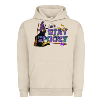 Pigment French Oak Stay Spooky With Black Cat Urban Hoodie - LillyAllenDesigns