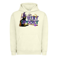 Pigment Pistachio Stay Spooky With Black Cat Urban Hoodie - LillyAllenDesigns