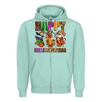 Seafoam happy hallothanksmas Zipper Hoodie - AdoDesignShop