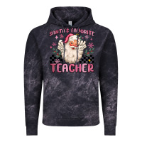 Cloud Black santa's favorite teacher Vintage Hoodie - MaliasSmallBusiness
