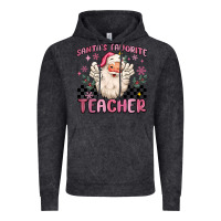 Vintage Black santa's favorite teacher Vintage Hoodie - MaliasSmallBusiness