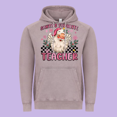 Vintage Hoodie santa's favorite teacher