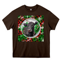 Chocolate Brown christmas black angus cow Heavy Core Tee - LillyAllenDesigns