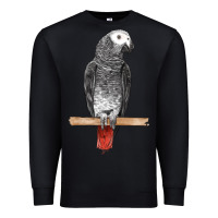 Black African Gray Parrot Bird Premium Sweatshirt - LillyAllenDesigns