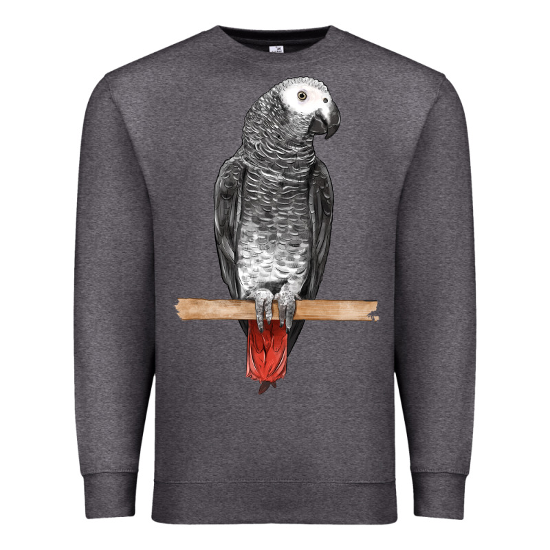 African Gray Parrot Bird Premium Sweatshirt by LillyAllenDesigns | Teevron