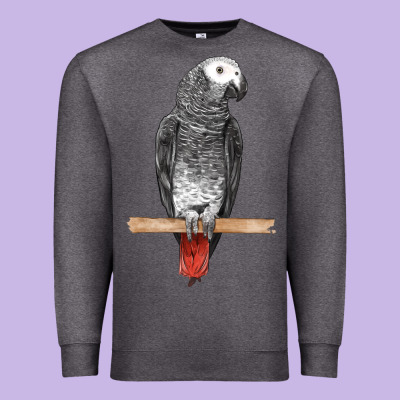 African Gray Parrot Bird Premium Sweatshirt Designed By Lillyallendesigns