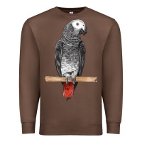 Chestnut African Gray Parrot Bird Premium Sweatshirt - LillyAllenDesigns