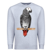 Heather Grey African Gray Parrot Bird Premium Sweatshirt - LillyAllenDesigns