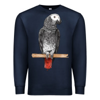 Navy African Gray Parrot Bird Premium Sweatshirt - LillyAllenDesigns