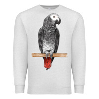 Oatmeal Heather African Gray Parrot Bird Premium Sweatshirt - LillyAllenDesigns