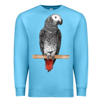 Ocean Blue African Gray Parrot Bird Premium Sweatshirt - LillyAllenDesigns
