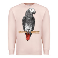 Pale Pink African Gray Parrot Bird Premium Sweatshirt - LillyAllenDesigns